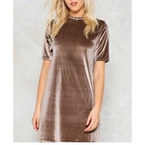 Nasty gal copper velvet t-shirt dress